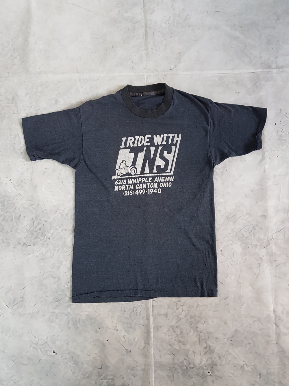 Vintage 80s/90s I Ride With TNS North Canton, Ohio Promo T-Shirt SINGLE STITCH - Picture 10 of 10